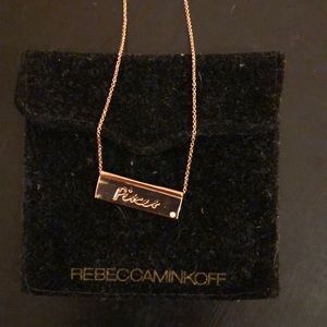 Rebecca Minkoff bronze Pisces bar necklace